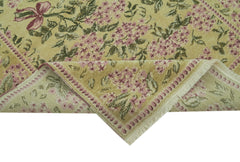 Tebriz Green Classic Wool Cotton Handmade Rug 4'1'' x 5'11''