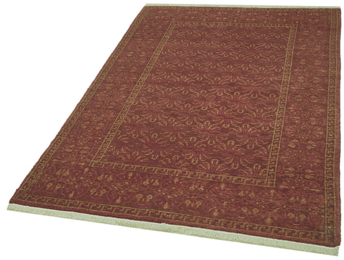 Tebriz Red Classic Wool Cotton Handmade Rug 4'0'' x 6'0''