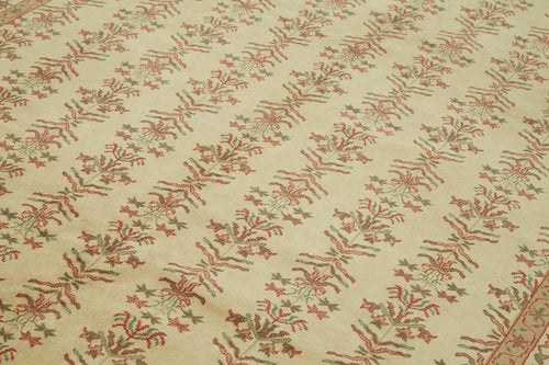 Tebriz Beige Classic Wool Cotton Handmade Rug 6'11'' x 9'5''