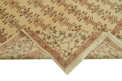Tebriz Beige Classic Wool Cotton Handmade Rug 6'11'' x 9'5''