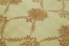 Tebriz Beige Classic Wool Cotton Handmade Rug 6'8'' x 10'1''
