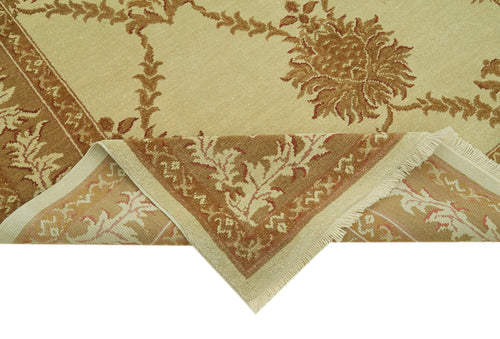 Tebriz Beige Classic Wool Cotton Handmade Rug 6'8'' x 10'1''