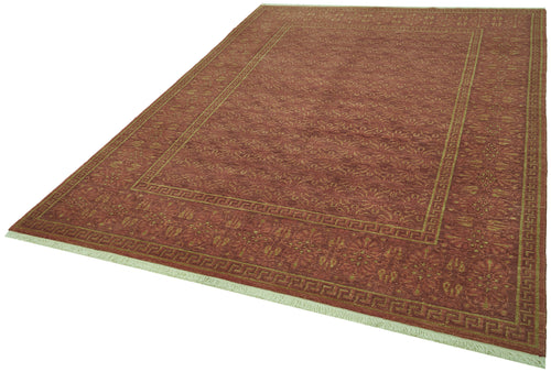 Tebriz Red Classic Wool Cotton Handmade Rug 6'9'' x 9'1''