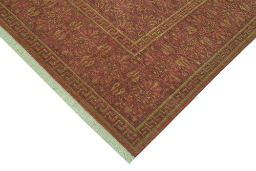 Tebriz Red Classic Wool Cotton Handmade Rug 6'9'' x 9'1''