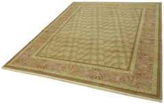 Tebriz Beige Classic Wool Cotton Handmade Rug 6'8'' x 9'0''