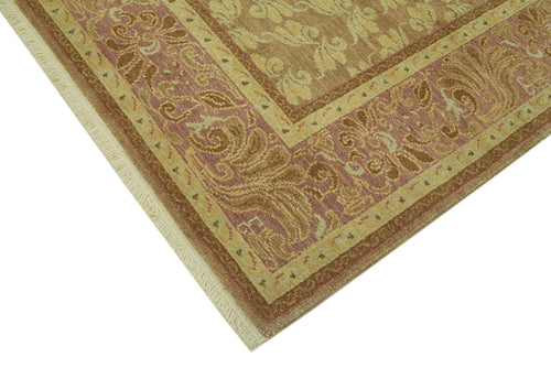 Tebriz Beige Classic Wool Cotton Handmade Rug 6'8'' x 9'0''