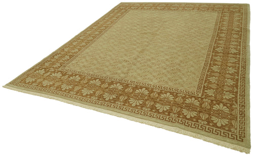 Tebriz Beige Classic Wool Cotton Handmade Rug 8'2'' x 10'7''