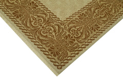 Tebriz Beige Classic Wool Cotton Handmade Rug 6'9'' x 9'8''