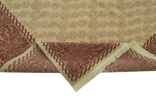 Tebriz Beige Classic Wool Cotton Handmade Rug 6'8'' x 9'3''