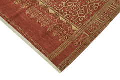 Tebriz Red Classic Wool Cotton Handmade Rug 6'0'' x 8'8''