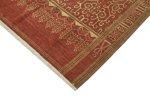Tebriz Red Classic Wool Cotton Handmade Rug 6'0'' x 8'8''