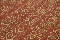 Tebriz Red Classic Wool Cotton Handmade Rug 6'0'' x 8'8''