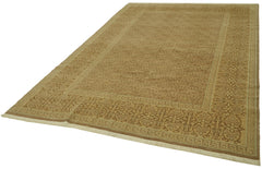 Tebriz Beige Classic Wool Cotton Handmade Rug 6'8'' x 9'5''