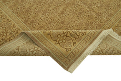 Tebriz Beige Classic Wool Cotton Handmade Rug 6'8'' x 9'5''