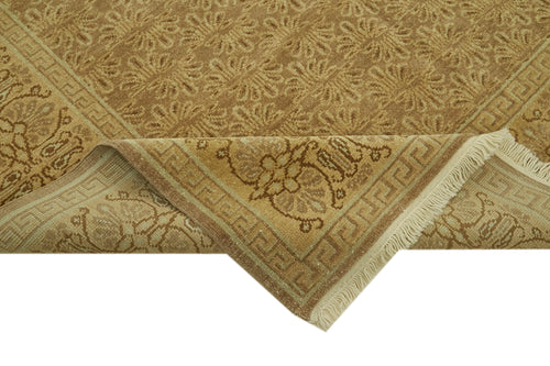 Tebriz Beige Classic Wool Cotton Handmade Rug 6'8'' x 9'5''