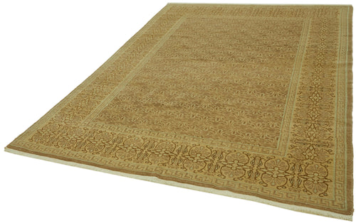 Tebriz Beige Classic Wool Cotton Handmade Rug 6'6'' x 8'10''