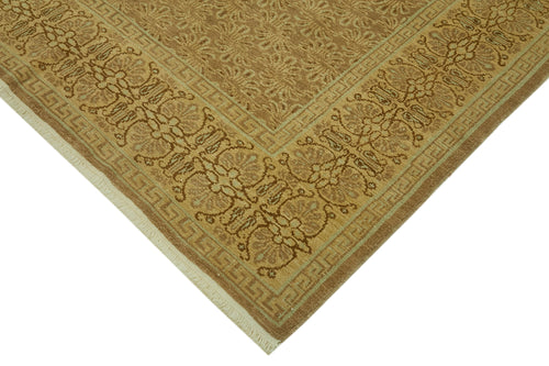 Tebriz Beige Classic Wool Cotton Handmade Rug 6'6'' x 8'10''