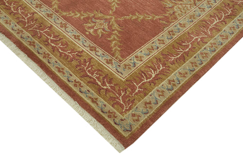 Tebriz Red Classic Wool Cotton Handmade Rug 5'9'' x 7'7''