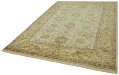 Tebriz Beige Classic Wool Cotton Handmade Rug 6'9'' x 9'7''