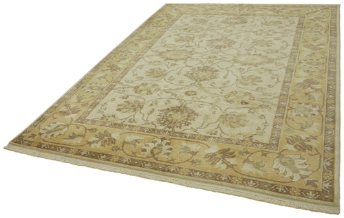 Tebriz Beige Classic Wool Cotton Handmade Rug 6'9'' x 9'7''