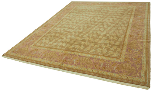 Tebriz Beige Classic Wool Cotton Handmade Rug 7'10'' x 10'2''