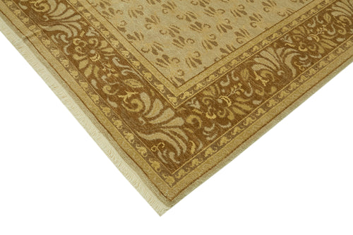 Tebriz Beige Classic Wool Cotton Handmade Rug 6'8'' x 9'3''