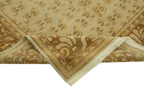 Tebriz Beige Classic Wool Cotton Handmade Rug 6'8'' x 9'3''