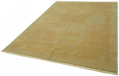 Tebriz Beige Classic Wool Cotton Handmade Rug 6'9'' x 9'1''