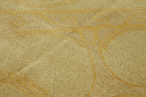 Tebriz Beige Classic Wool Cotton Handmade Rug 6'9'' x 9'1''