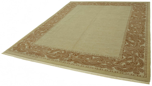 Tebriz Beige Classic Wool Cotton Handmade Rug 8'2'' x 9'10''
