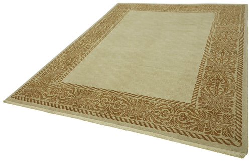 Tebriz Beige Classic Wool Cotton Handmade Rug 6'10'' x 10'3''