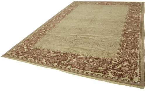 Tebriz Beige Classic Wool Cotton Handmade Rug 8'1'' x 11'11''