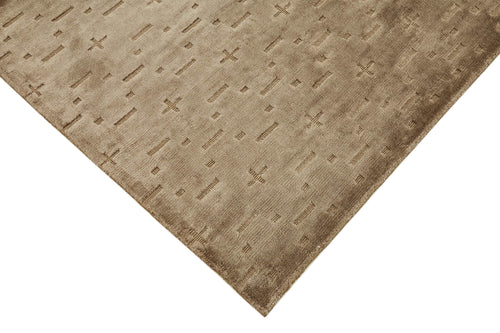 Tebriz Brown Classic Wool Cotton Handmade Rug 6'0'' x 9'0''