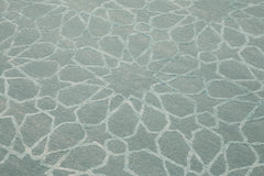 Tebriz Blue Classic Wool Cotton Handmade Rug 6'2'' x 8'7''