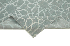 Tebriz Blue Classic Wool Cotton Handmade Rug 6'2'' x 8'7''