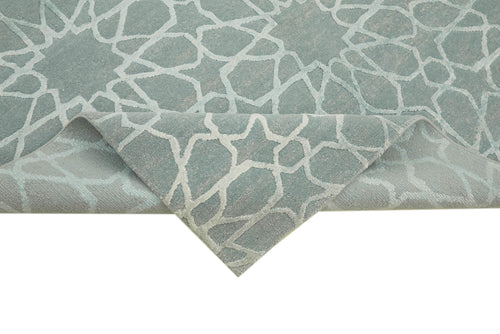 Tebriz Blue Classic Wool Cotton Handmade Rug 6'2'' x 8'7''