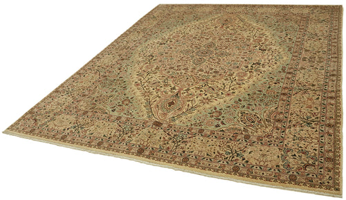Tebriz Beige Classic Wool Cotton Handmade Rug 8'0'' x 10'0''