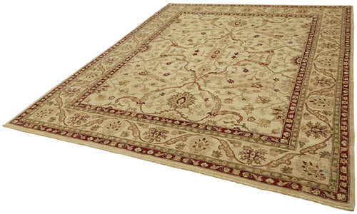Tebriz Beige Classic Wool Cotton Handmade Rug 8'1'' x 10'5''