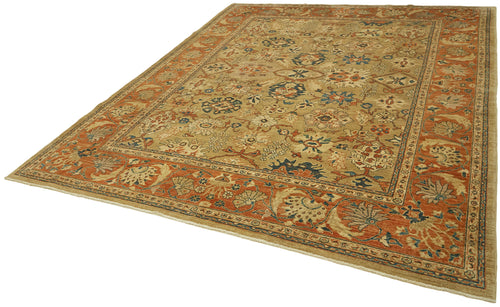 Tebriz Beige Classic Wool Cotton Handmade Rug 8'1'' x 9'9''