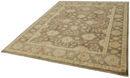 Tebriz Beige Classic Wool Cotton Handmade Rug 7'1'' x 9'2''