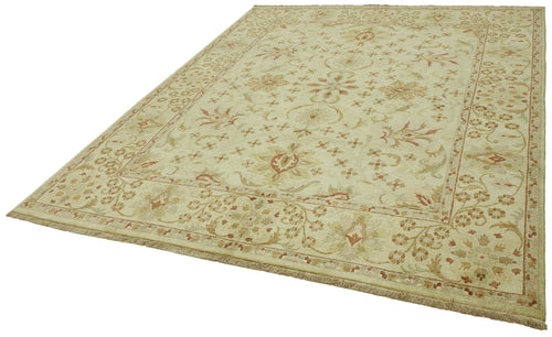 Tebriz Beige Classic Wool Cotton Handmade Rug 8'0'' x 10'0''