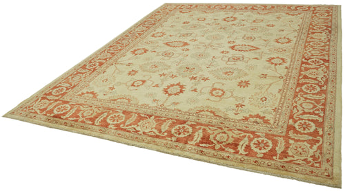 Tebriz Beige Classic Wool Cotton Handmade Rug 9'0'' x 11'7''