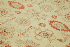 Tebriz Beige Classic Wool Cotton Handmade Rug 9'0'' x 11'7''