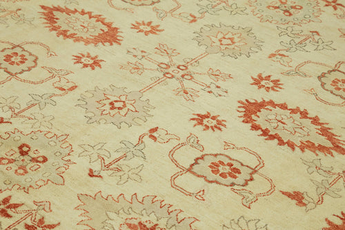 Tebriz Beige Classic Wool Cotton Handmade Rug 9'0'' x 11'7''