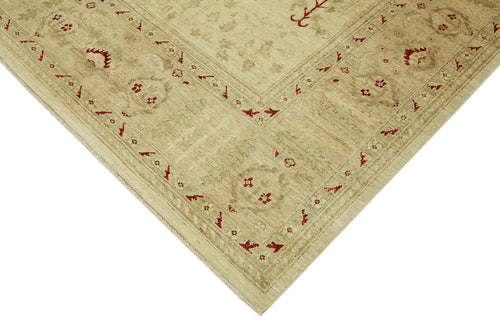 Tebriz Beige Classic Wool Cotton Handmade Rug 9'1'' x 12'4''