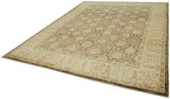 Tebriz Beige Classic Wool Cotton Handmade Rug 9'1'' x 12'3''
