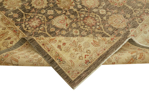 Tebriz Beige Classic Wool Cotton Handmade Rug 9'1'' x 12'3''