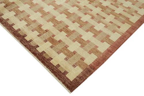 Tebriz Beige Classic Wool Cotton Handmade Rug 9'0'' x 11'7''