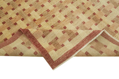 Tebriz Beige Classic Wool Cotton Handmade Rug 9'0'' x 11'7''