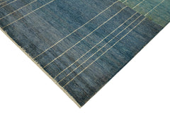 Tebriz Blue Classic Wool Cotton Handmade Rug 8'10'' x 11'5''